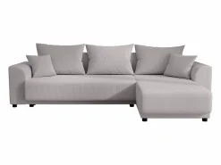Sale Vente-unique Sofá rinconera reversible de pana NESSARO Gris claro