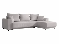 Sale Vente-unique Sofá rinconera reversible de pana NESSARO Gris claro