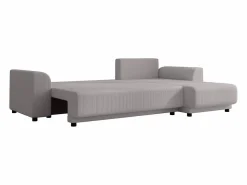 Sale Vente-unique Sofá rinconera reversible de pana NESSARO Gris claro