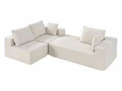 Hot Sofá Seccional Modular SucceBuy en Forma de L con Chaise Longue y Cojín Beige