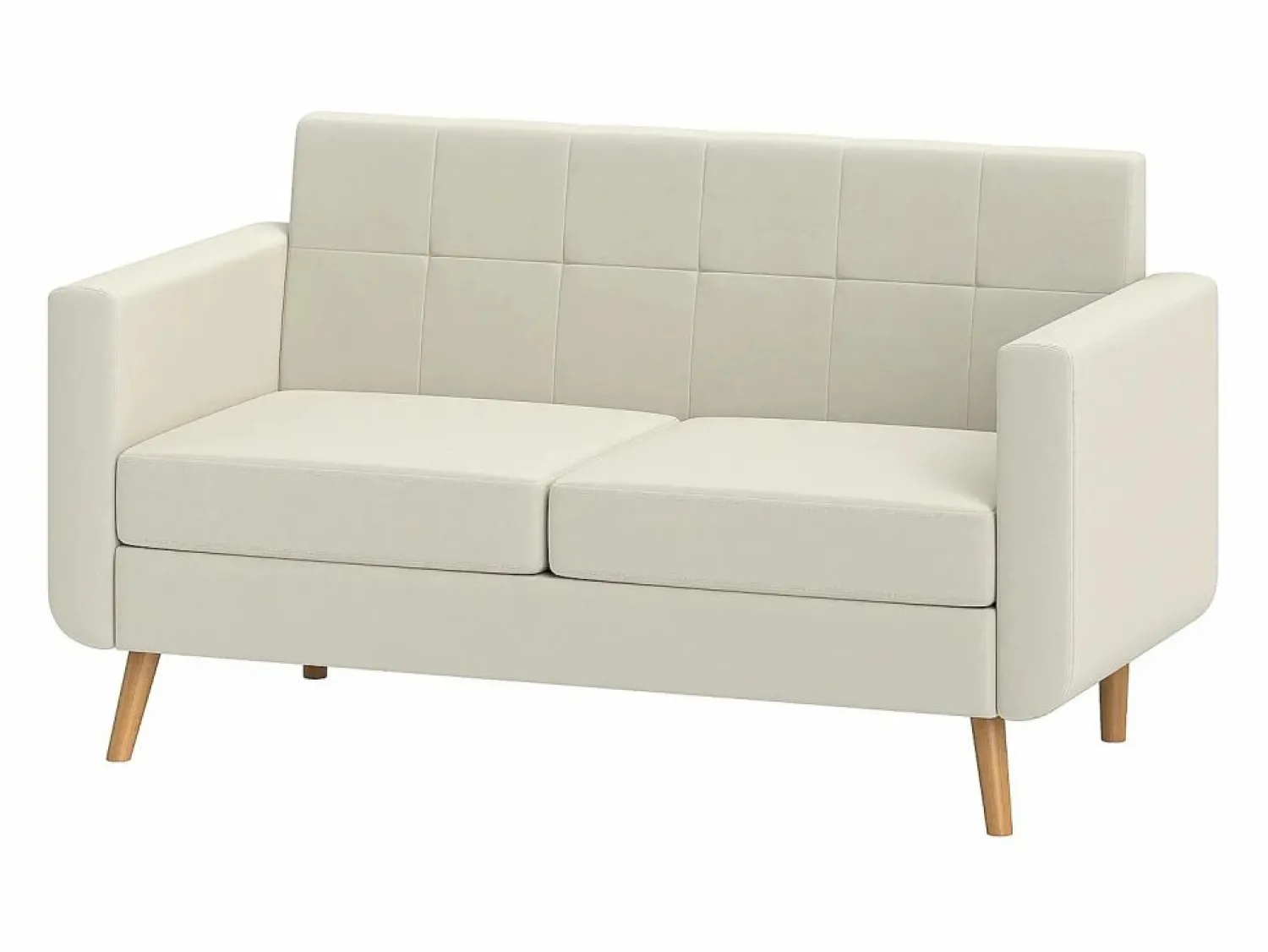Hot Homcom Sofá Sere 2 plazas con reposabrazos crema 75x138,5x70 cm Beige