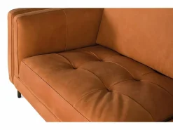Giner y colomer Sofá tapizado en piel estilo vintage y patas de metal 5 plazas