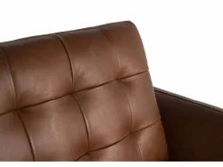 Clearance Sofá tapizado en piel estilo vintage y patas de metal 3 plazas Sofá De Piel