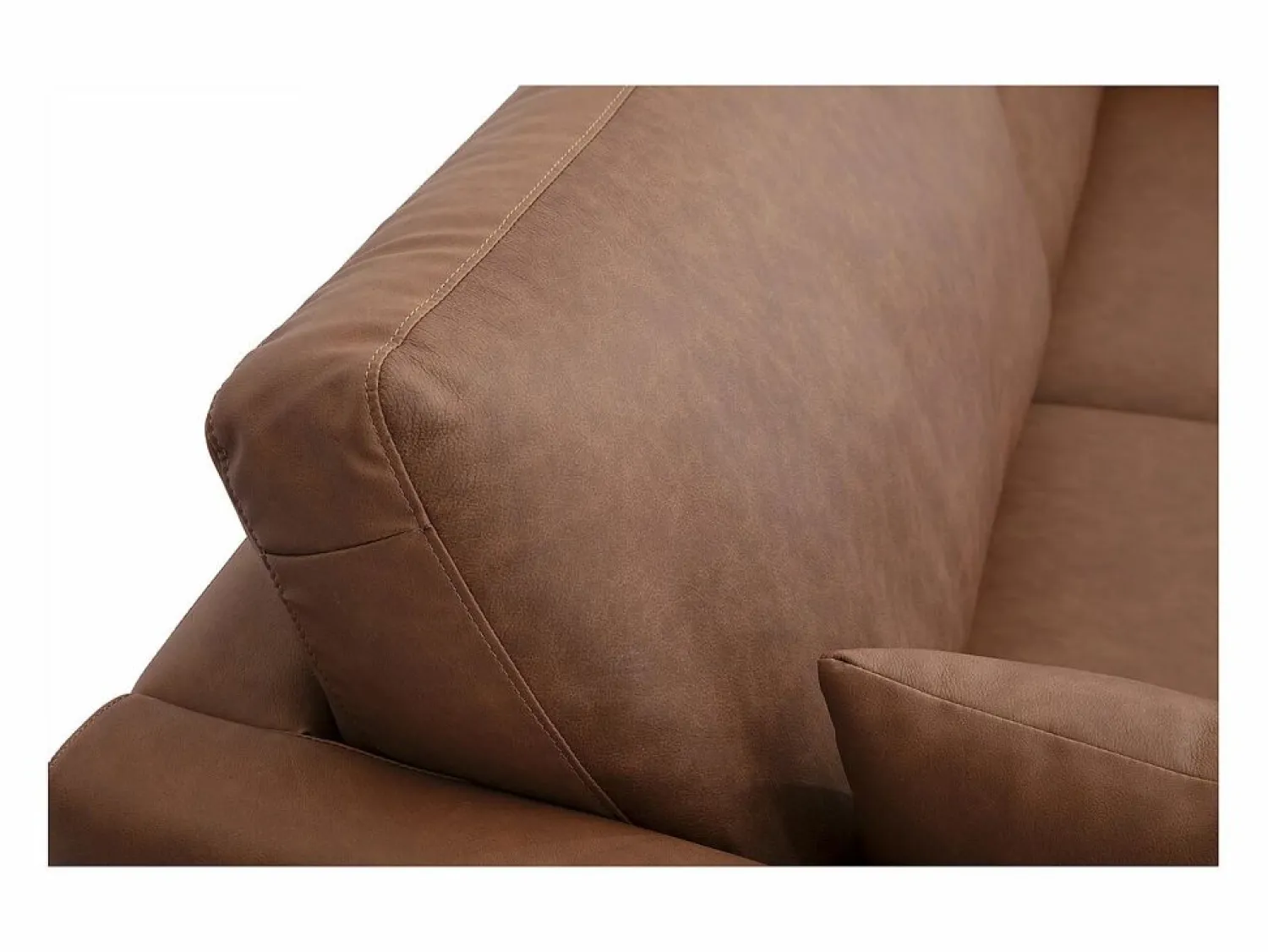 Hot Sofá vintage de 3 plazas de cuero marrón y madera oscura DAVEN Sofá De Piel