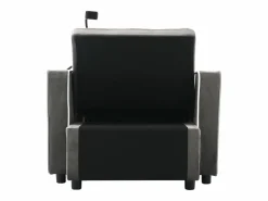 New Sofá 83x167x76cm Compacto extensible Ahorra espacio Terciopelo y espuma Con portavasos soporte teléfono oscuro antiguo Sillón Cama