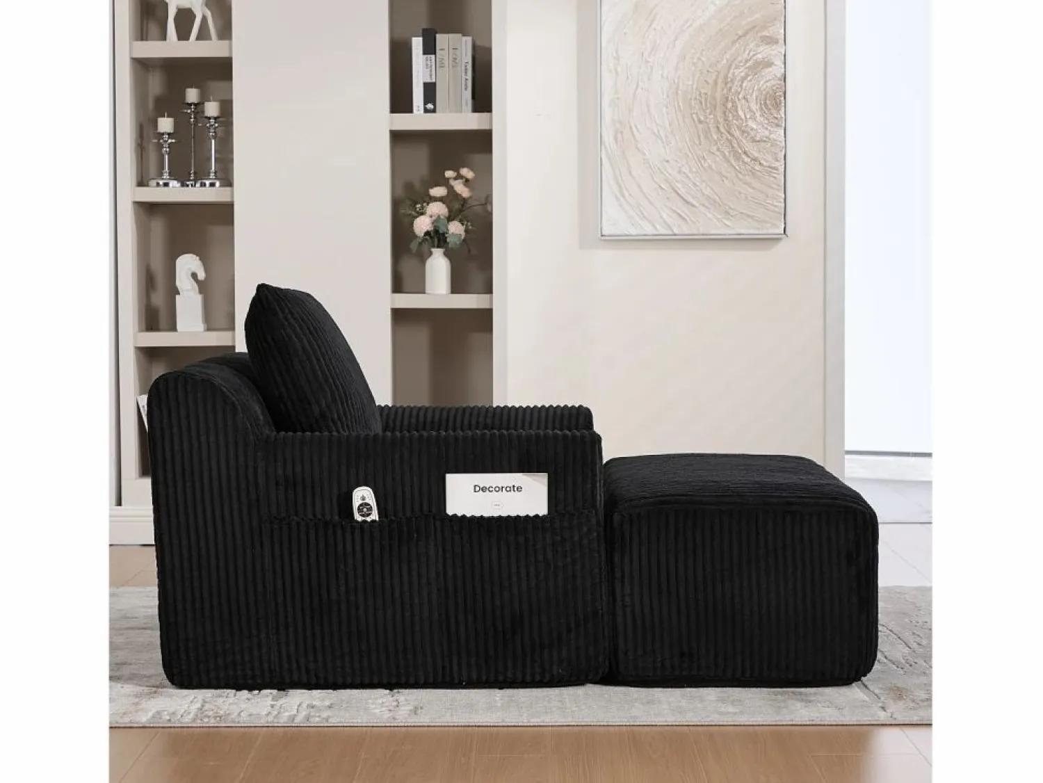 Sofá 147x110x67cm sillón moderno diseño minimalista soporte cómodo tejido de pana para salón