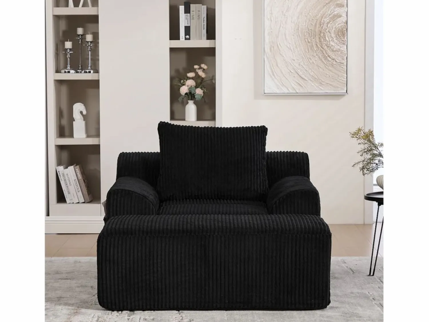 Sofá 147x110x67cm sillón moderno diseño minimalista soporte cómodo tejido de pana para salón