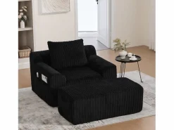 Sofá 147x110x67cm sillón moderno diseño minimalista soporte cómodo tejido de pana para salón