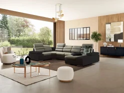Clearance Sofá XXL beige/marrón ángulo derecho BOILEAU Sofá Xxl