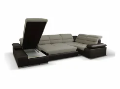 Outlet Vente-unique Sofá XXL beige/marrón ángulo izquierdo BOILEAU - Barato Marru00f3n chocolate / Beige