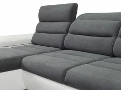 Clearance Vente-unique Sofá XXL gris/blanco ángulo izquierdo BOILEAU - Sofá barato Gris / Blanco
