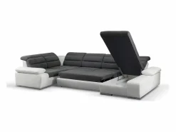Vente-unique Sofá XXL Sofá XXL gris/blanco ángulo derecho BOILEAU