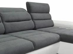 Vente-unique Sofá XXL Sofá XXL gris/blanco ángulo derecho BOILEAU