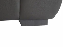 Clearance Vente-unique Sofá y puf de piel ángulo izquierdo METROPOLITAN II Negro