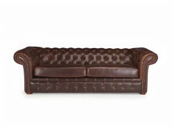 Best Sofa 3+2 plazas chesterfield de piel envejecida CLOTAIRE Conjunto Sofás