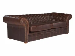 Best Sofa 3+2 plazas chesterfield de piel envejecida CLOTAIRE Conjunto Sofás