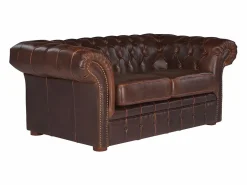 Best Sofa 3+2 plazas chesterfield de piel envejecida CLOTAIRE Conjunto Sofás