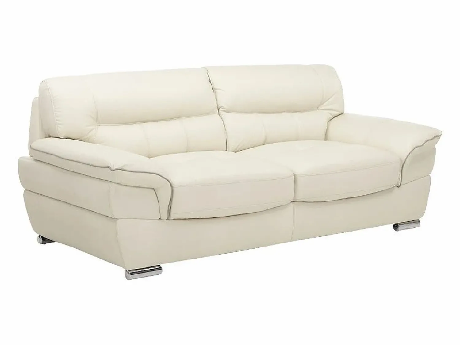 Hot Sofa 3+2+1 plazas de piel color blanco THIBAULT Conjunto Sofá Y Sillón