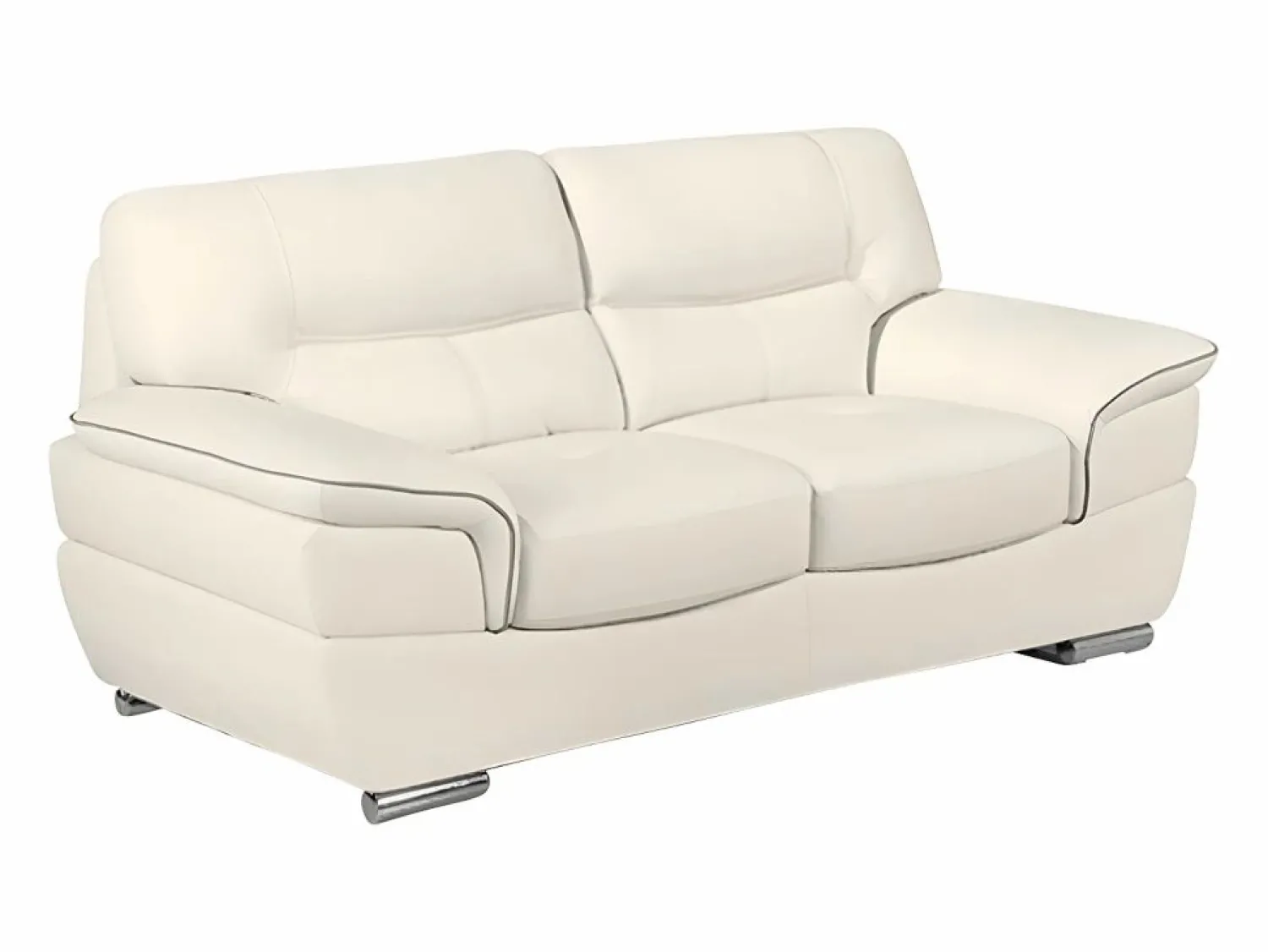 Hot Sofa 3+2+1 plazas de piel color blanco THIBAULT Conjunto Sofá Y Sillón