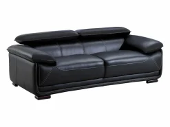 Vente-unique Sofa 3 plazas de piel color MACELO