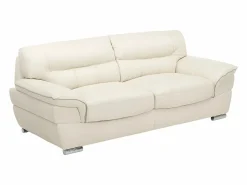 Sale Sofa 3+1 plazas de piel de becerro blanco THIBAULT Conjunto Sofá Y Sillón