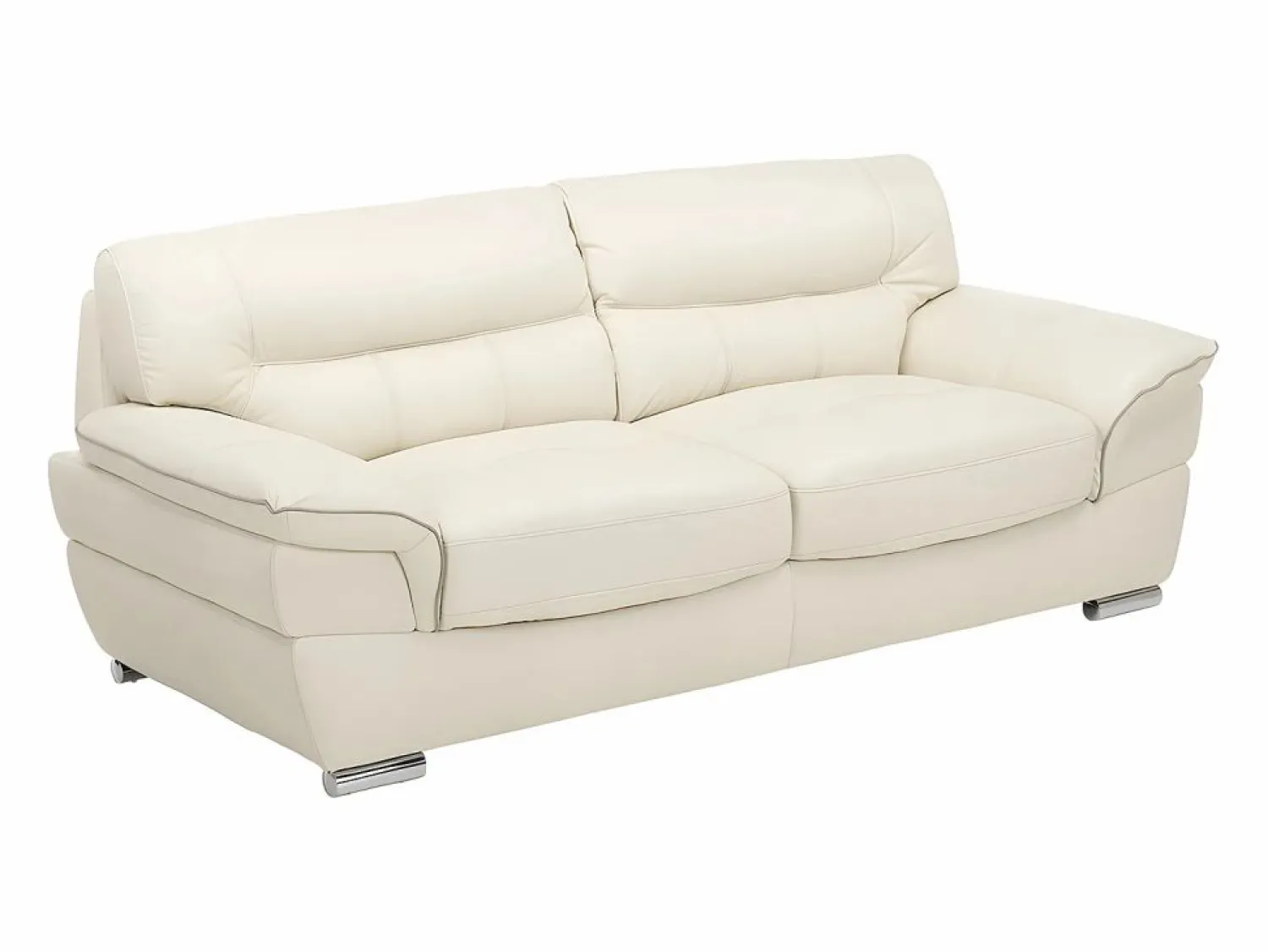 Sale Sofa 3+1 plazas de piel de becerro blanco THIBAULT Conjunto Sofá Y Sillón