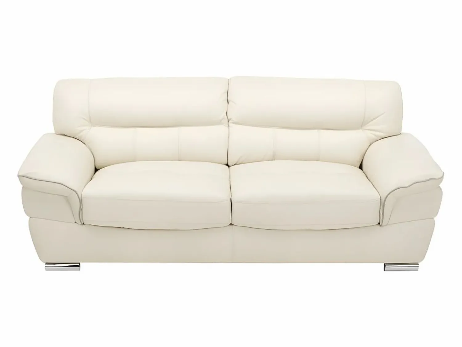 Sale Sofa 3+1 plazas de piel de becerro blanco THIBAULT Conjunto Sofá Y Sillón