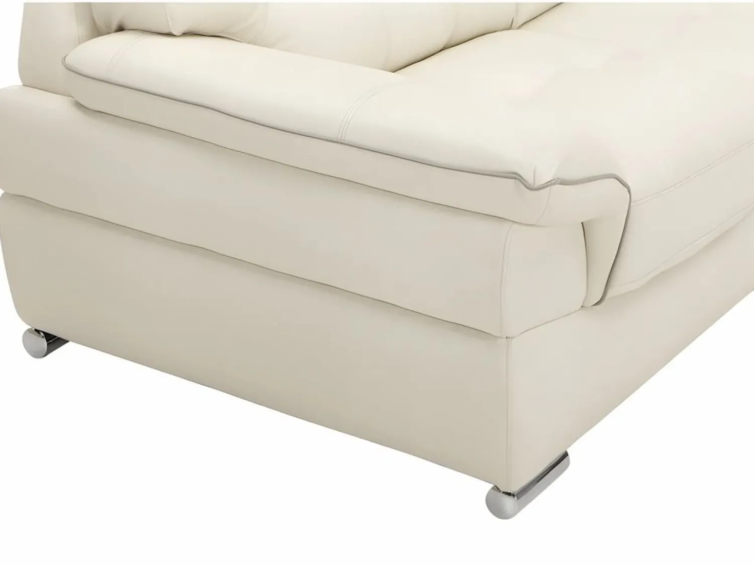 Sale Sofa 3+1 plazas de piel de becerro blanco THIBAULT Conjunto Sofá Y Sillón