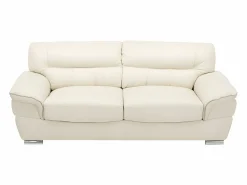 LINEA SOFA Sofa de 3 plazas de piel de becerro blanco THIBAULT