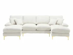 Outlet Sofa en U grande sofa modular moderno apoyo ergonomico chenilla salon Beige