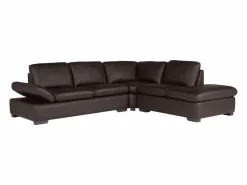 LINEA SOFA Sofa rinconera de piel, marrón, angulo derecho ONYX II
