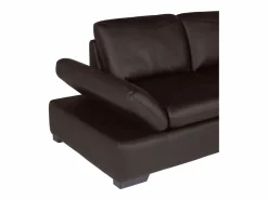 LINEA SOFA Sofa rinconera de piel, marrón, angulo derecho ONYX II