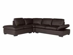 LINEA SOFA Sofa rinconera de piel, marrón, angulo izquierdo ONYX II