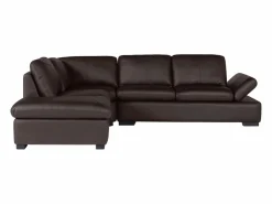 LINEA SOFA Sofa rinconera de piel, marrón, angulo izquierdo ONYX II