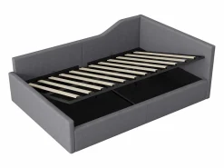 Outlet Sofá-cama acolchado 140×200 cm - con espacio de almacenamiento - con somier de láminas - MDF+lino - Cama Diván