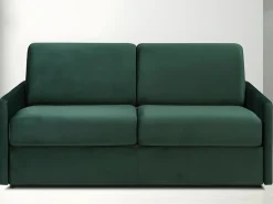 Discount Sofá-cama de 3 plazas de terciopelo CALIFE Sofá De Terciopelo|Sofá - 3 Plazas