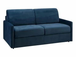 Clearance Sofá-cama de apertura exprés terciopelo azul CALIFE Sofás Y Sillones