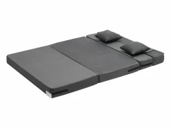 Sofá-Cama Plegable SucceBuy, 3 en 1 con 2 Almohadas, Gris Oscuro, Queen Gris antracita