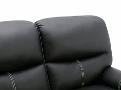 Vente-unique Sofás 2 plazas relax de piel sintética negra 5 niveles de inclinación CANBY
