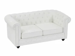 New Sofás de 3 plazas, 2 plazas y sillón en imitación cuero CHESTERFIELD Conjunto Sofá Y Sillón