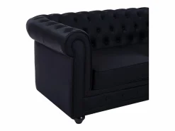 Vente-unique Sofás de 3 plazas, 2 plazas y sillón en imitación cuero CHESTERFIELD