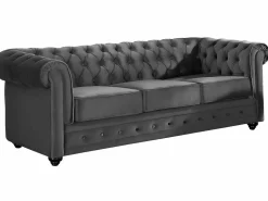 Clearance Sofás de 3 plazas y 2 plazas de terciopelo CHESTERFIELD Conjunto Sofás