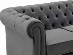 Clearance Sofás de 3 plazas y 2 plazas de terciopelo CHESTERFIELD Conjunto Sofás