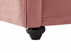 Best Sofás de 3 y 2 plazas de terciopelo rosa pastel CHESTERFIELD Conjunto Sofás