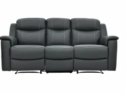 Discount Sofás relax 3+1 plazas de piel en color gris EVASION Conjunto Sofá Y Sillón