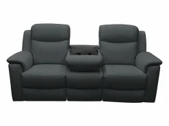 Discount Sofás relax 3+1 plazas de piel en color gris EVASION Conjunto Sofá Y Sillón