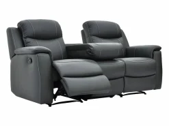 Discount Sofás relax 3+1 plazas de piel en color gris EVASION Conjunto Sofá Y Sillón