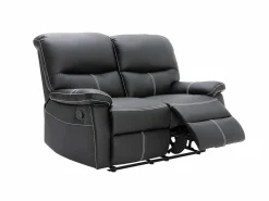 Sale Sofás y sillón relax de piel sintética negra CANBY Conjunto Sofá Y Sillón