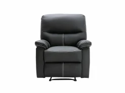 Sale Sofás y sillón relax de piel sintética negra CANBY Conjunto Sofá Y Sillón
