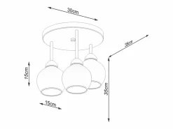 Sollux Lighting Sollux Alino Lámpara de techo semiempotrable multi brazos negra